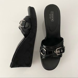COACH Jewel Signature Logo Wedge Sandals